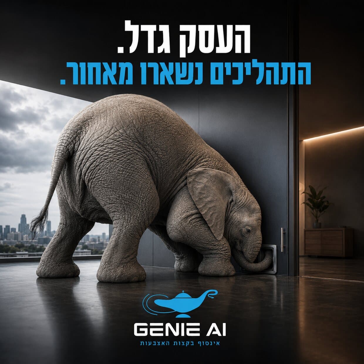 פיל גדול מנסה להיכנס דרך דלת חתול קטנה - העסק גדל, התהליכים נשארו מאחור